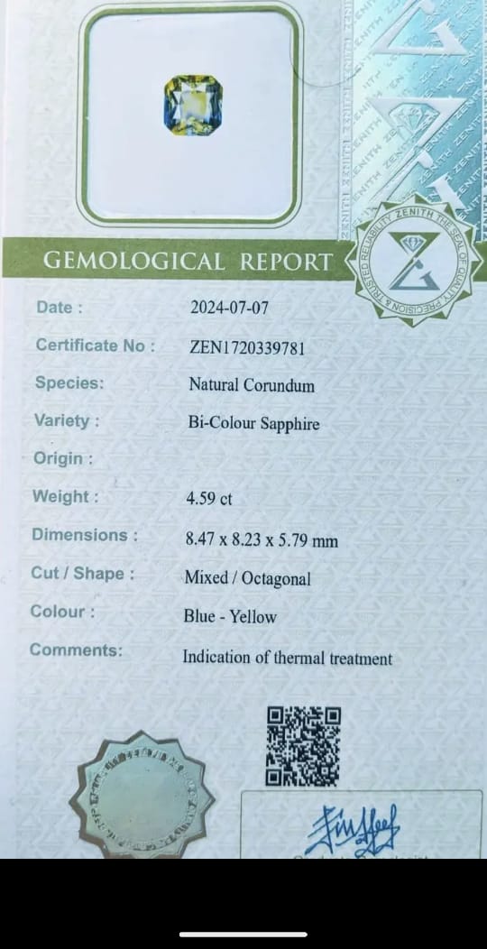 bi color sapphire 4.59 ct oval natural gemstone precious gemstone for ring or jewellery - Image 3