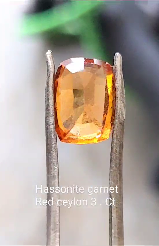 Hessonite red orange Ceylon garnet 3.00 ct natural gems Ceylon srilanka for ring or jewelry - Image 3